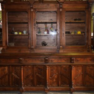 Mueble salón / cocina de madera de castaño